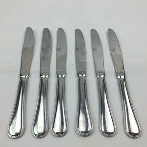 6 Dinner Knives Thell Cellar Silver Serrated